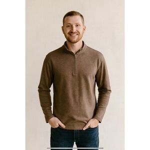 FAHERTY SUFFOLK 1/4 ZIP PULLOVER SWEATER COTTON MODAL PREPPY BUSINESS CASUAL M